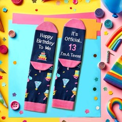 Level 13 Unlocked Birthday Gift Socks for 13 Year Old Teen Girls Boys