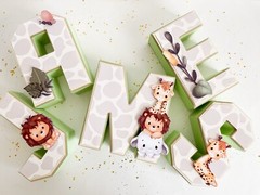 Safari – 3D letters, Animals safari Birthday Party, Baby Shower decor ideas