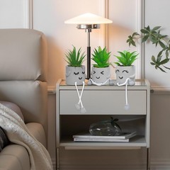 SEMSOIIO 3 Pcs Aesthetic Faux Succulents with Dangling Legs Small, Gray-3