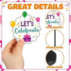 6 Pcs Colorful Birthday Party Decoration Happy Birthday Table Standing Sign Deco