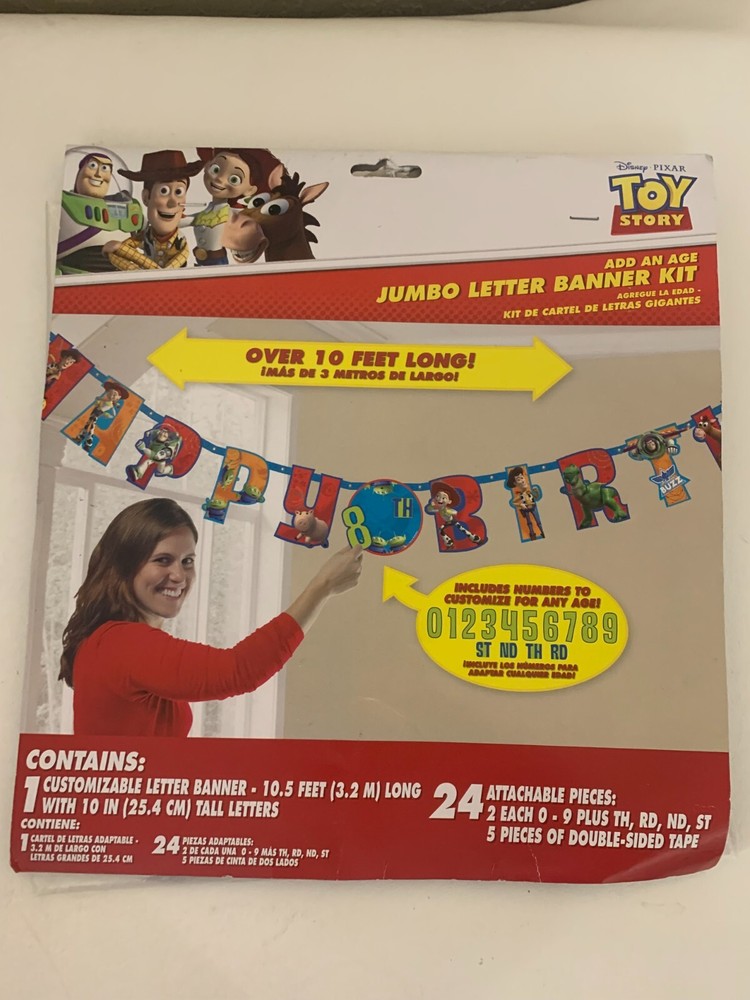 Toy Story Birthday Banner Large. All Numbers for any age birthday! Disney’s NEW