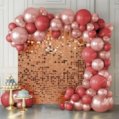 10 Pcs Rose Gold Shimmer Wall Backdrop Panels Sequins for Birthday Party