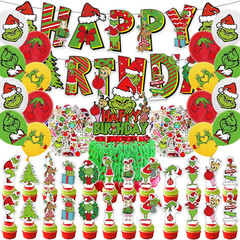 208Pcs Green Monster Christmas Party Decoration,Holiday Decorations for Families
