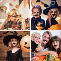 Create Joy with 48 Self-Adhesive Mustaches – Perfect for Cosplay & Family Events