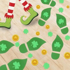 298pcs Leprechaun Footprint Floor Stickers Self-Adhesive Gold Coin Decals Sticke