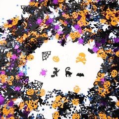 Halloween Confetti Table Decorations, 100g Glitter Confetti Sprinkles Bulk Ba…