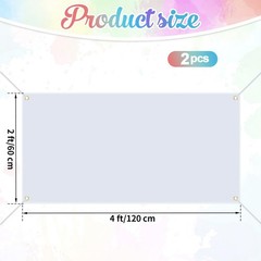 Blank Banners Sign to Decorate, 2 Pcs Large Vinyl 2 x 4 feet, White
