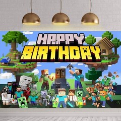 Popular video Game Theme Backdrop Birthday Party Decorations Background Banner