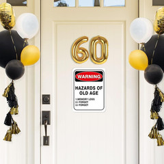 60Th Birthday Decorations – 9 PCS Happy Birthday 60 Years Old Decor Yellow Funny