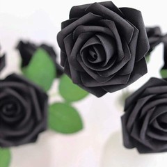 1Box Realistic Latex Foam Roses with Stems and Leaves for DIY Flower Arrangement