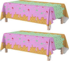 Ice Cream Party Decorations – Disposable Tablecloth for Ice Cream Birthday Party