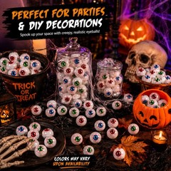 45 Halloween Eyeball Decorations Plastic Bloodshot Eyeballs Party Table Decor