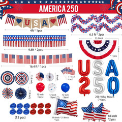 4Th of July Golf Cart Decorations Kit, 250Th Anniversary USA Patriotic Parade De