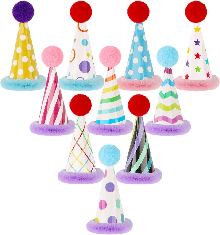 Mini Party Hats for Stuffed Animals Figures Toys Cute Cake Cone Birthday Party H