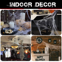 1400 Sqft Halloween Spider Webs Decorations with 150 Extra Fake Spiders, Supe…
