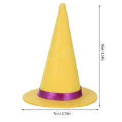 12Pcs Mini Yellow Felt Witch Hats Reusable Halloween Bottle Toppers and Decor