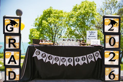 2026 Graduation Party Decorations, 4 Pieces Black Balloon Boxes with Letters of