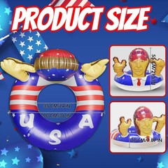 American Pool Float for Summer Beach Pool Party, Red Blue White Presidential …