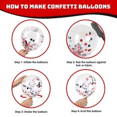 Red and Black Balloons Graduation Decorations Kit, White and Confetti Balloon…
