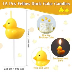 Coume 9 Pcs Yellow Duck Cake Candles Birthday Decorations Small,