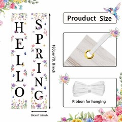 Hello Spring Porch Banner Sign Decorations Spring Door Front Door Decorative Han