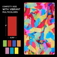 Biodegradable Confetti 1 lb Multicolor 2″ x 3/4″ Rectangular for Cannons