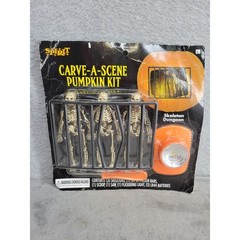 Spirit Halloween Carve A Scene Pumpkin Kit Skeleton Dungeon Decoration