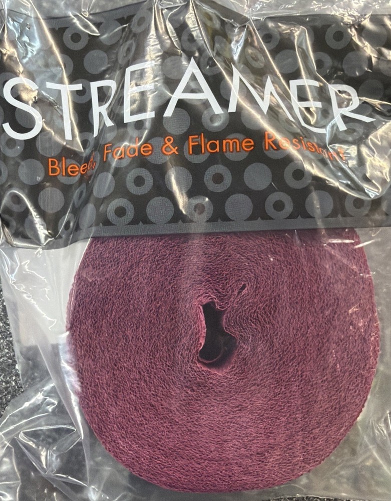 Maroon Streamer (1 roll) One Size 1.75″ x 81 Ft New!