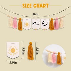 Sunshine 1st High Chair Banner – First Trip Around the Sun Party Decoration,B…