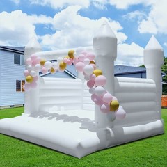 White/ Pink/Black PVC Inflatable Bounce House with Blower For Wedding Birthday