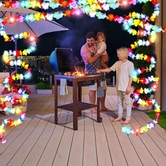 35.43ft Light up Hawaiian Flower Lei Garland Tropical Hawaiian Garland LED Light