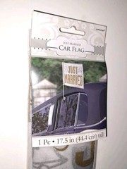 Just Married Car Flag Car Window Flag Wedding Decoration 17.5″ NEW