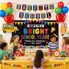 Back to School Decorations, First Day of School Decorations Supplies with Banner