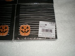 Halloween Paper Napkins & Cupcake Baking Cups NIP Black White Stripe Pumpkins