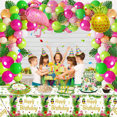 160 Packs Tropical Luau Party Decoration Hawaiian Birthday Party Supplies Aloha