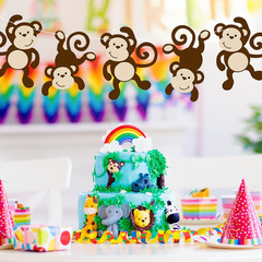 Monkey Cutouts Jungle Party Decorations Monkeys Birthday Party Supplies Paper Sa