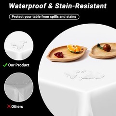 Qzyl 4 Packs White Plastic Sturdy Disposable Table Cloth 54 X 108 Inches Paper