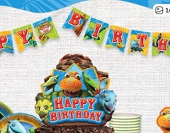 Dinosaur Train Birthday Party Decor Set Cake Topper Bunting Happy Birthday Sign