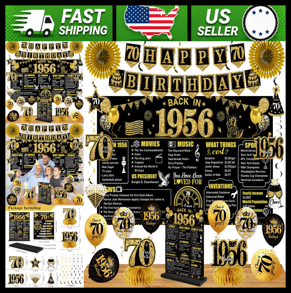 70th Birthday Decorations Kit for Men Women