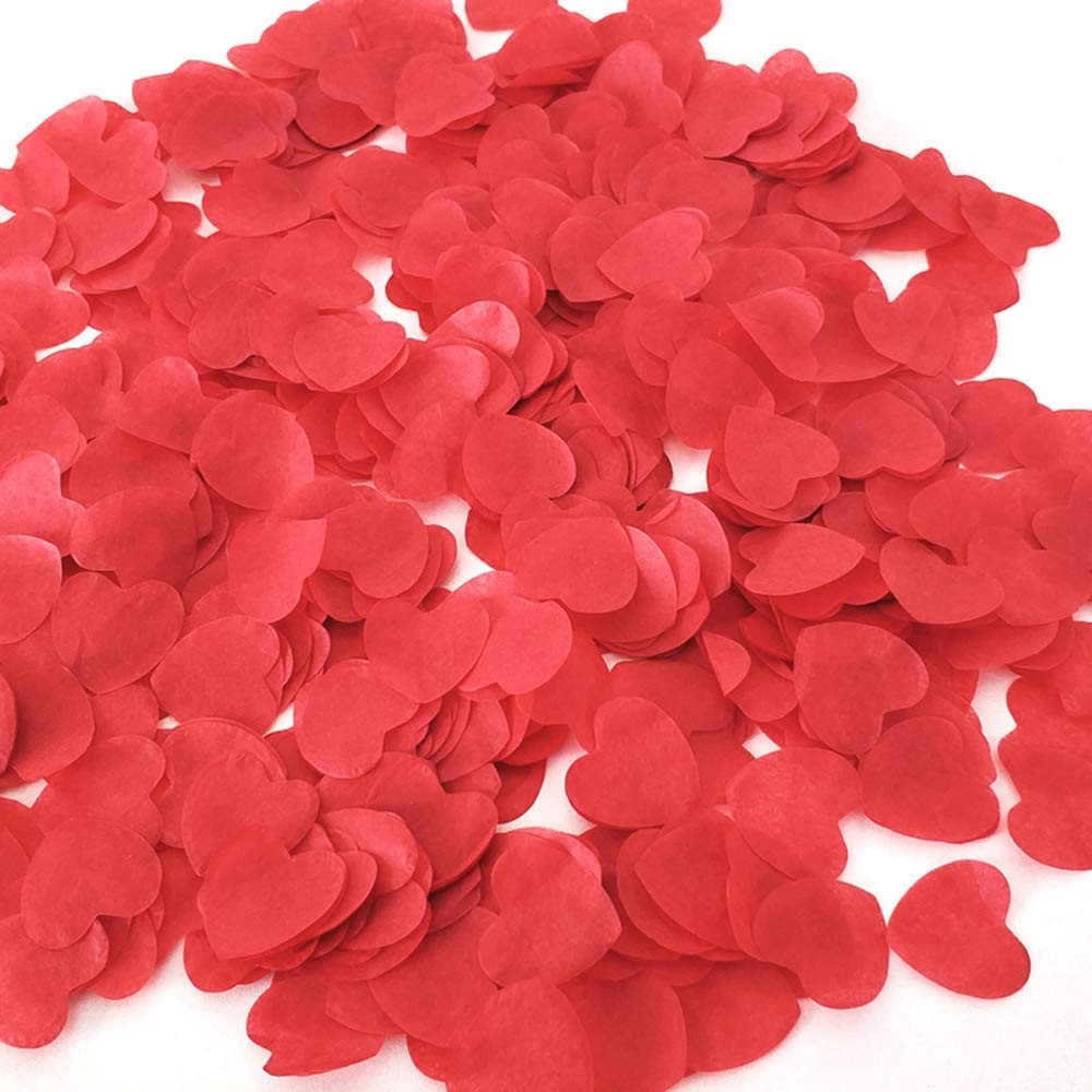 1 inch Red Tissue Paaper Heart Confetti 4000 Pieces Biodegradable Confetti Pa…