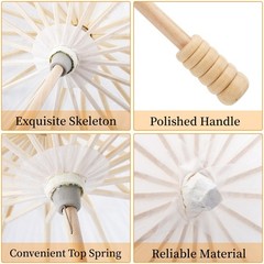 10 Pack Paper Parasol Umbrellas 12 16 Inch White
