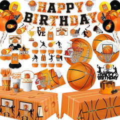 Basketball Party Decorations,206Pcs Basketball Birthday Decorations Include Plat