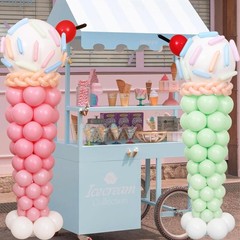 Ice Cream Balloon Column Stand Kit Set of 2, 7 Feet Height Ice Cream Adjustab…