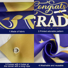 , Xtralarge Congrats Grad Banner – 72X44 Inch, Congratulations Banner | Graduati