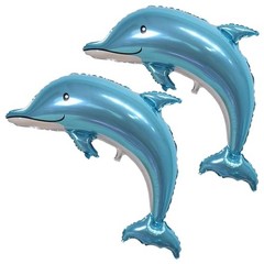 2 PCS Large Dolphin Balloons 46 Inch Ocean Animal Foil Mylar Party Decorations