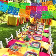 18 FT Cinco De Mayo Party Decorations, Fiesta Banner with 9 Plastic Papel Picado