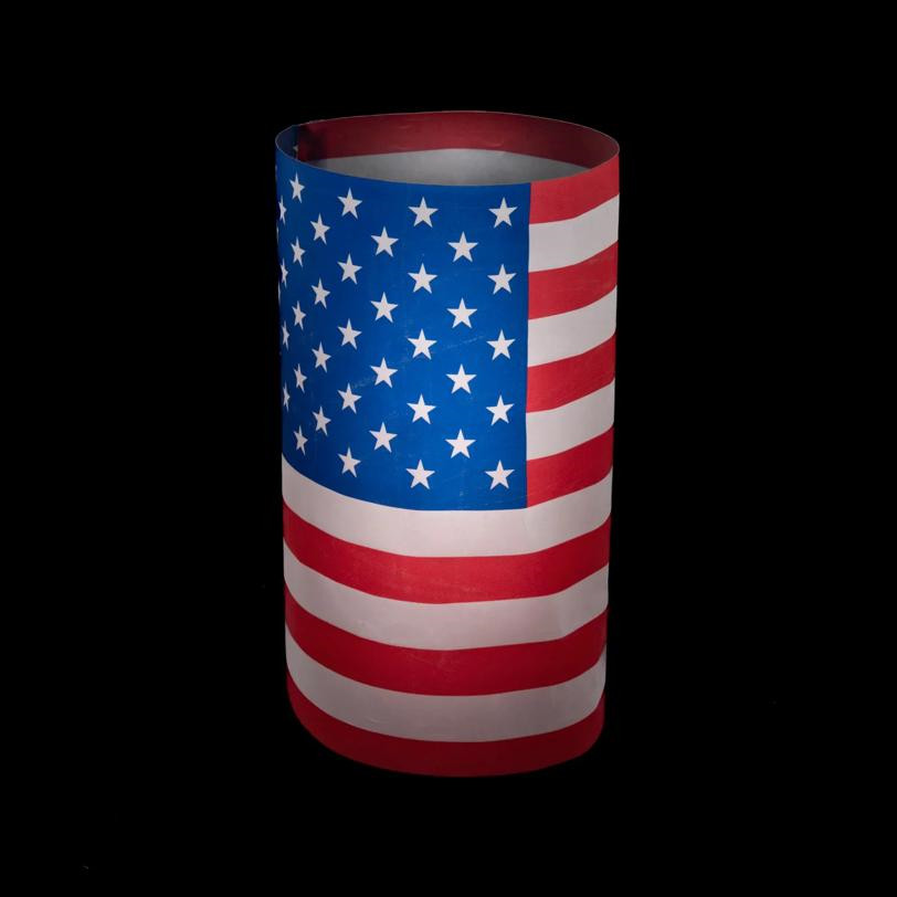 Patriotic USA Flag Plastic Luminary Wraps 12 Pc Stars Stripes 16.5″ x 9″