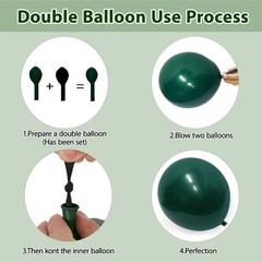 Emerald Green White Gold Balloons Arch Kit,Double Stuffed Dark Green Sage Oli…