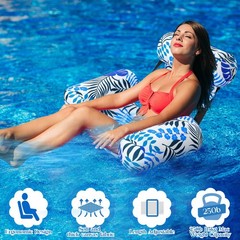 Inflatable Pool Floats Adult Heavy Duty Aloha Floating Lounge Chairs Portable…