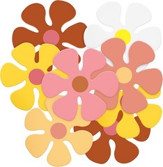 Retro Flower Cutouts Daisy Decor Hippie Paper Cutouts for Birthday